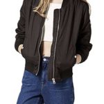 StyleDome Femme Veste Zipper Manches Longues Slim Casual Baseball Vntage Manteau Bomber Blouson StyleDome Femme Veste Zipper Manches Longues Slim Casual Baseball Vntage Manteau Bomber Blouson