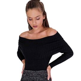 Tonsee Femmes manches courtes Top Tight Sweater Knitting T-shirt de bretelles Casual Tonsee Femmes manches courtes Top Tight Sweater Knitting T-shirt de bretelles Casual