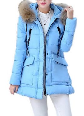 Toyobuy Femme Manteau Doudoune Epais Avec Capuche Fourrure de Chaud Pour Hiver Slim Uni Toyobuy Femme Manteau Doudoune Epais Avec Capuche Fourrure de Chaud Pour Hiver Slim Uni