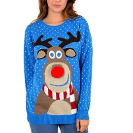 Urban-Fashion-Dames-Femmes-Unisexe-Rudolph-Imprimer-Pomme-3D-Pom-Pom-Nose-Pull-0