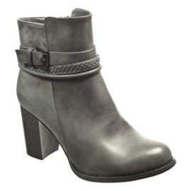 Angkorly-Chaussure-Mode-Bottine-low-boots-femme-lanire-boucle-Talon-haut-bloc-8-CM-Intrieur-Fourre-Gris-0