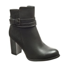 Angkorly-Chaussure-Mode-Bottine-low-boots-femme-lanire-boucle-Talon-haut-bloc-8-CM-Intrieur-Fourre-Noir-0