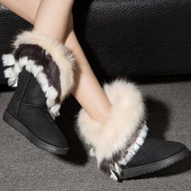 Bottes-et-bootsTranser-Mode-femme-Chaussures-de-neige-chaud-cheville-plat-Tricot-Laine-Bottes-dhiver-0-2