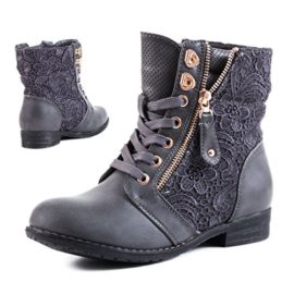 Bottines-pour-femme-bottines-biker-cuir-bottes-de-dentelle-0-0