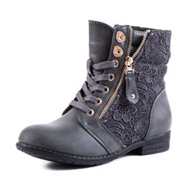 Bottines-pour-femme-bottines-biker-cuir-bottes-de-dentelle-0