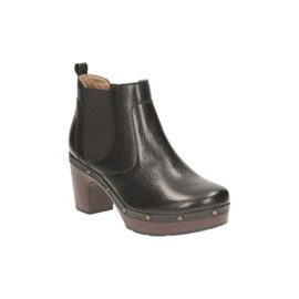 Clarks-Dtente-Femme-BootsBottes-Ledella-Star-En-Cuir-Noir-0-0