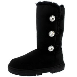 Femmes-Bouton-De-Diamant-Triplet-Grand-Fourrure-tanche-Hiver-Pluie-Neige-Bottes-0