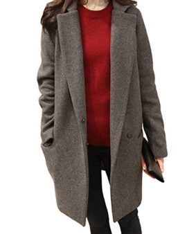 Femmes Classique Manches Longues Col Revers Parka Mi-Longue Veste Manteau Femmes Classique Manches Longues Col Revers Parka Mi-Longue Veste Manteau 2