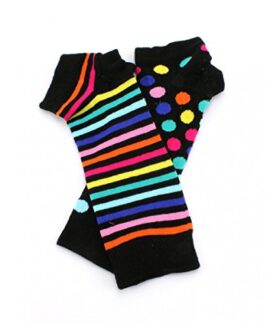 Femmes/Fille Gants Mitaines Moufles longues rayée – Multicolore Noir Femmes/Fille Gants Mitaines Moufles longues rayée – Multicolore Noir 3