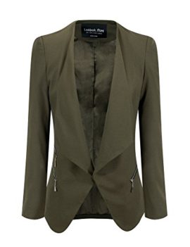 LookbookStore Blazer veste femme ouvert drapé asymétrique matelassé fermeture éclair LookbookStore Blazer veste femme ouvert drapé asymétrique matelassé fermeture éclair