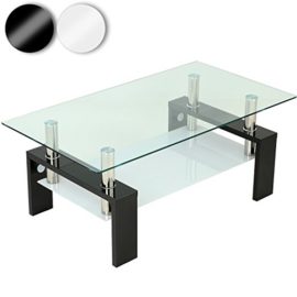 Miadomodo – Table Basse avec Plaque en Verre 110 x 60 x 45 cm Miadomodo – Table Basse avec Plaque en Verre 110 x 60 x 45 cm 2