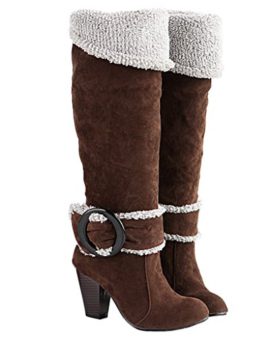 Minetom-Femme-Automne-Hiver-Genoux-Boots-Talon-Haut-Boucle-Bottes-Chunky-Talon-Biker-Bottes-0-1