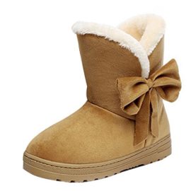 Minetom-Femmes-Bow-De-Fourrure-Classique-Chaleureux-Hiver-Pluie-Neige-Bottes-0