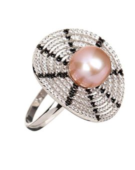 Pearl-Silver-Bague-motif-Argent-925-Oxyde-de-Zirconium-Perle-deau-douce-AB086RZZn-0