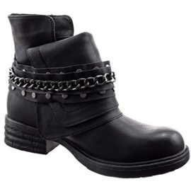 Sopily-Chaussure-Mode-Bottine-Cavalier-Motard-Cheville-femmes-Chanes-boucle-Talon-bloc-3-CM-Intrieur-fourrure-synthtique-fourre-Noir-0-0