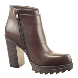 Sopily – Chaussure Mode Bottine Motard Cheville femmes Fermeture Zip Talon haut bloc 10 CM – Intérieur Fourrée – Marron Sopily – Chaussure Mode Bottine Motard Cheville femmes Fermeture Zip Talon haut bloc 10 CM – Intérieur Fourrée – Marron 3