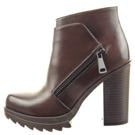 Sopily – Chaussure Mode Bottine Motard Cheville femmes Fermeture Zip Talon haut bloc 10 CM – Intérieur Fourrée – Marron Sopily – Chaussure Mode Bottine Motard Cheville femmes Fermeture Zip Talon haut bloc 10 CM – Intérieur Fourrée – Marron 4