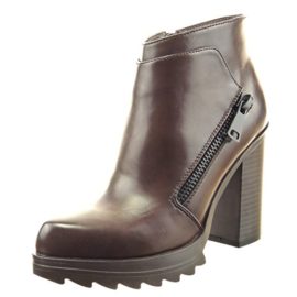 Sopily – Chaussure Mode Bottine Motard Cheville femmes Fermeture Zip Talon haut bloc 10 CM – Intérieur Fourrée – Marron Sopily – Chaussure Mode Bottine Motard Cheville femmes Fermeture Zip Talon haut bloc 10 CM – Intérieur Fourrée – Marron 2