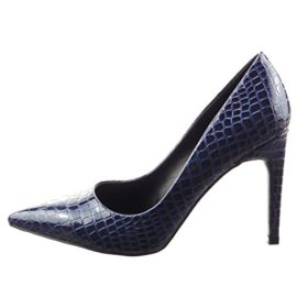 Sopily – Chaussure Mode Escarpin Stiletto Cheville femmes Peau de serpent verni Talon haut aiguille 9.5 CM – Bleu Sopily – Chaussure Mode Escarpin Stiletto Cheville femmes Peau de serpent verni Talon haut aiguille 9.5 CM – Bleu 4