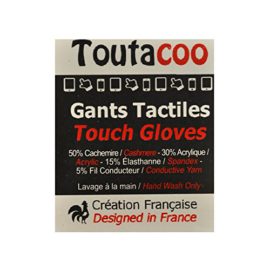 Toutacoo, Gants Tactiles (10 doigts) EN CACHEMIRE avec doublure pour iPhone, Samsung et Smarphones Toutacoo, Gants Tactiles (10 doigts) EN CACHEMIRE avec doublure pour iPhone, Samsung et Smarphones 5