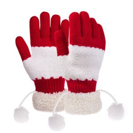 Vbiger Femmes Gants Tricotés Hiver Epais Chauds avec Peluche Poignets Vbiger Femmes Gants Tricotés Hiver Epais Chauds avec Peluche Poignets 2