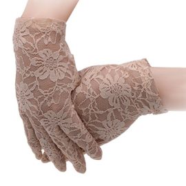 Vbiger Gants Femme en Dentelle Floral Antisolaire Anti-UV Vbiger Gants Femme en Dentelle Floral Antisolaire Anti-UV