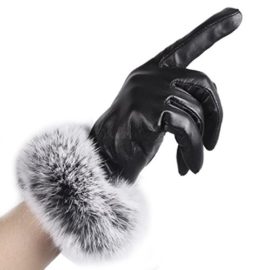 Vovotrade®Femmes Gants en cuir Automne Hiver gants de fourrure de lapin chaud mitaines Vovotrade®Femmes Gants en cuir Automne Hiver gants de fourrure de lapin chaud mitaines 3