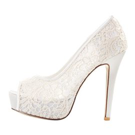 Zicac-chaussures-de-marriage-femmedentelle-Talon-stiletto-bout-ouvert-Plateforme-Escarpins-Sandales-blanc-0-0