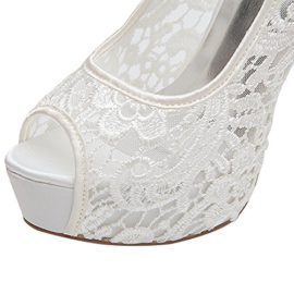 Zicac-chaussures-de-marriage-femmedentelle-Talon-stiletto-bout-ouvert-Plateforme-Escarpins-Sandales-blanc-0-2