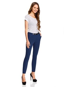 oodji Collection Femme Pantalon Droit avec Ceinture oodji Collection Femme Pantalon Droit avec Ceinture 6