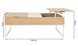 ts-ideen Table de salon Table d’appoint Table basse design Bois + panneau laqué blanc ts-ideen Table de salon Table d’appoint Table basse design Bois + panneau laqué blanc 6