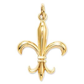 14 carats-Fleur De lys-Dimensions :  28,1 x 18,2-JewelryWeb mm 14 carats-Fleur De lys-Dimensions :  28,1 x 18,2-JewelryWeb mm 2