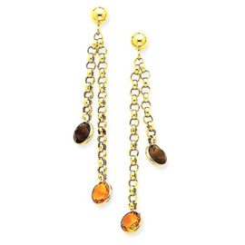 14K citrine et quartz fumé Poster Boucles d’oreilles 14K citrine et quartz fumé Poster Boucles d’oreilles