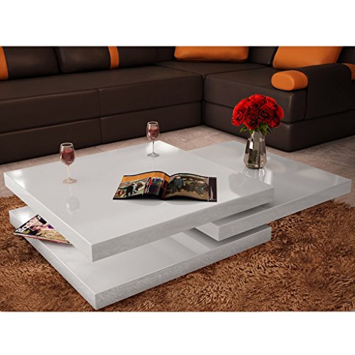 Anself Table Basse de Salon Moderne Pivotante avec 3 ...
