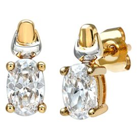 Boucles d’oreille – Femme – Or (9 carats) de Bicolore 0.95 Gr – Oxyde de zirconium Boucles d’oreille – Femme – Or (9 carats) de Bicolore 0.95 Gr – Oxyde de zirconium