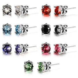 Coffret de sept paires de boucles d oreilles serties de cristaux Swarovski Element NEUF Coffret de sept paires de boucles d oreilles serties de cristaux Swarovski Element NEUF 4