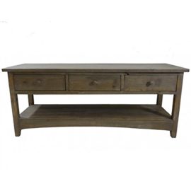 Console Table Basse Rectangulaire Meuble Télé TV à 3 Tiroirs en Bois 38x45x110cm Console Table Basse Rectangulaire Meuble Télé TV à 3 Tiroirs en Bois 38x45x110cm 3