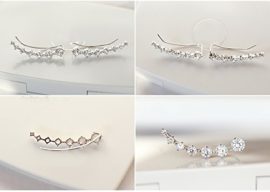 Elensan-Paire-de-boucles-doreilles-hypoallergniques-en-argent-sterling-925-ornes-de-7-cristaux-0-2