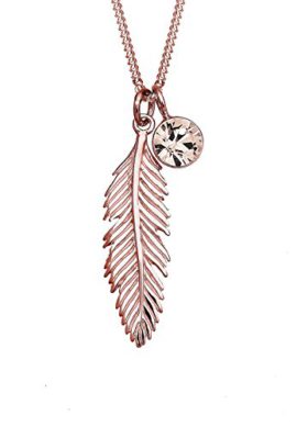 Elli – Collier court – Plaqué or – Plume – Cristal Swarovski – 45 cm – 0112481114_45 Elli – Collier court – Plaqué or – Plume – Cristal Swarovski – 45 cm – 0112481114_45