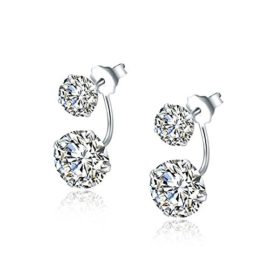 Fashmond-Boucles-dOreilles-double-perles-brillantes-Argent-fin-925-avec-Oxyde-de-Zirconium-Deux-faons-de-porter-Cadeau-Saint-Valentin-Anniversaire-0