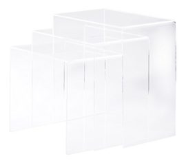 Homcom 02-0184 Lot de 3 Table d’appoint Table Table basse Table de salon courbé neuf, en acrylique transparent Homcom 02-0184 Lot de 3 Table d’appoint Table Table basse Table de salon courbé neuf, en acrylique transparent