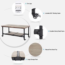 IKAYAA-Table-en-Pin-Bois-et-Mtal-Naturel-Antique-Haut-Cuisine-Salle–Manger-Table-Industrielle-Style-Runion-Table-0-2