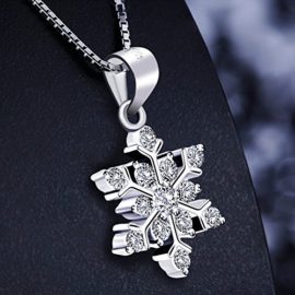 J.Rosée Collier en argent 925, pendentif neige fantaisie avec des diamants J.Rosée Collier en argent 925, pendentif neige fantaisie avec des diamants 3