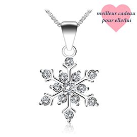 J.Rosée Collier en argent 925, pendentif neige fantaisie avec des diamants J.Rosée Collier en argent 925, pendentif neige fantaisie avec des diamants 2