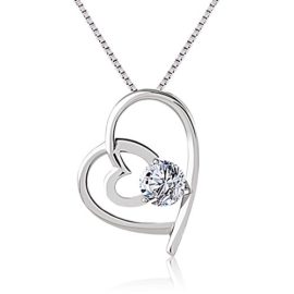 J.Rosée Pendentif cœur « Amour infini » en argent 925, collier diamant fantaisie J.Rosée Pendentif cœur « Amour infini » en argent 925, collier diamant fantaisie