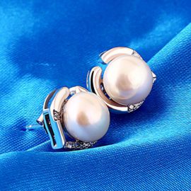 J.Rosée boucles d’oreilles en argent 925, des zircones sertis autour, perle naturelle rose/blanche d’eau douce au milieu J.Rosée boucles d’oreilles en argent 925, des zircones sertis autour, perle naturelle rose/blanche d’eau douce au milieu 3