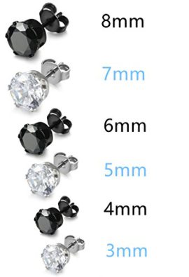 Jstyle Bijoux Acier Inoxydable 6 Paires Femme Boucles d’oreilles Incrustation d’Oxyde Zircon 3-8 mm Jstyle Bijoux Acier Inoxydable 6 Paires Femme Boucles d’oreilles Incrustation d’Oxyde Zircon 3-8 mm 3