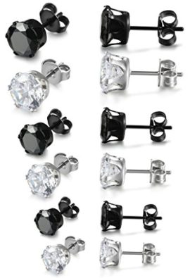 Jstyle Bijoux Acier Inoxydable 6 Paires Femme Boucles d’oreilles Incrustation d’Oxyde Zircon 3-8 mm Jstyle Bijoux Acier Inoxydable 6 Paires Femme Boucles d’oreilles Incrustation d’Oxyde Zircon 3-8 mm