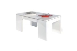 KENDRA Table Basse transformable, plateau relevable – Blanc KENDRA Table Basse transformable, plateau relevable – Blanc 3