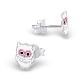 Katy Craig – Boucles d’oreille, forme Hiboux blancs – Argent sterling Katy Craig – Boucles d’oreille, forme Hiboux blancs – Argent sterling